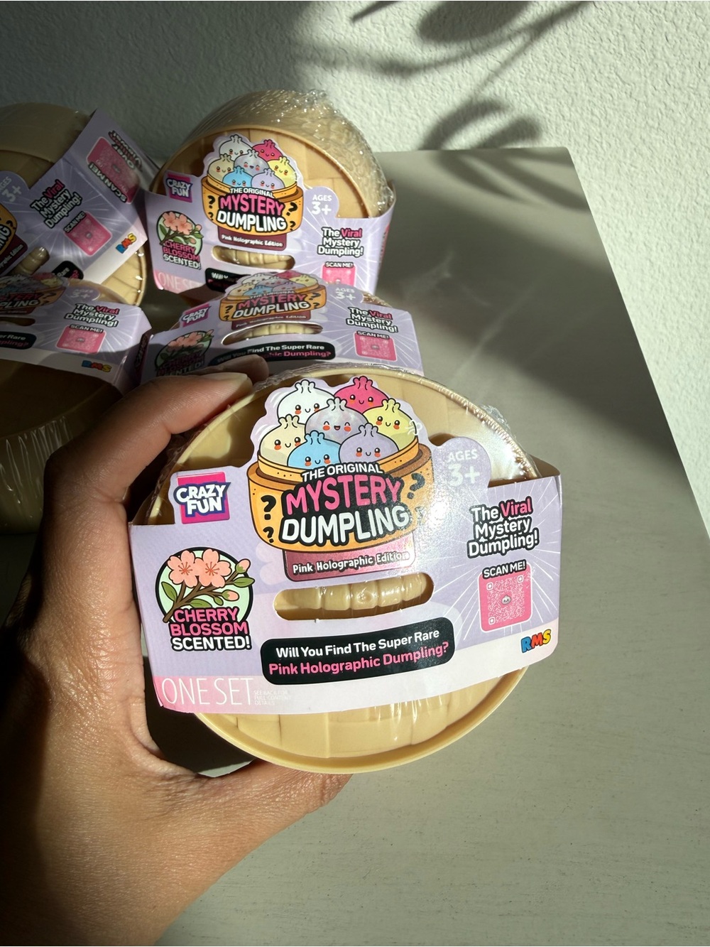 Mystery Dumpling Pink Holographic - Cherry Blossom Scented squish Toy set of 5